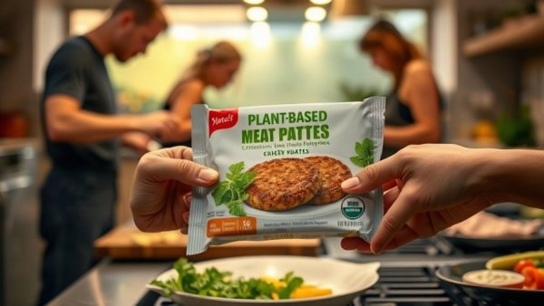 Plant-based meat patties in packaging in a kitchen setting for Beyond Meat Reverse Stock Split.