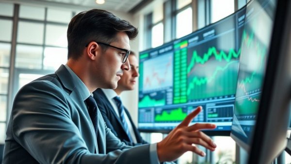 Professional analysts reviewing market data in a modern office, highlighting Architecture of Trust in Capital Markets.