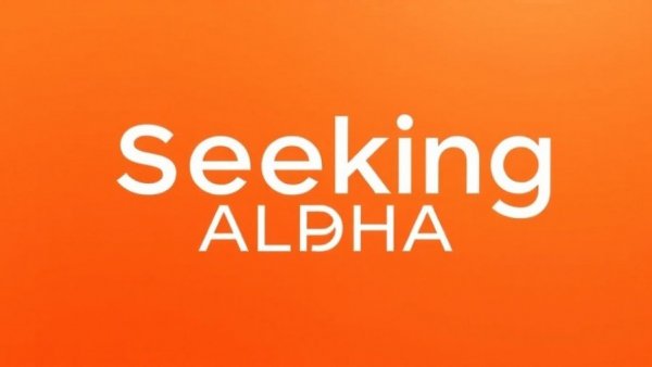 Minimalist Seeking Alpha logo on orange gradient.