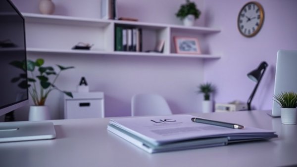 Minimalistic office desk with LLC documents for starting an LLC without active business.