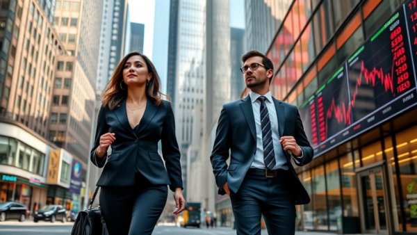 Professional discussion on governance framework outside financial district.