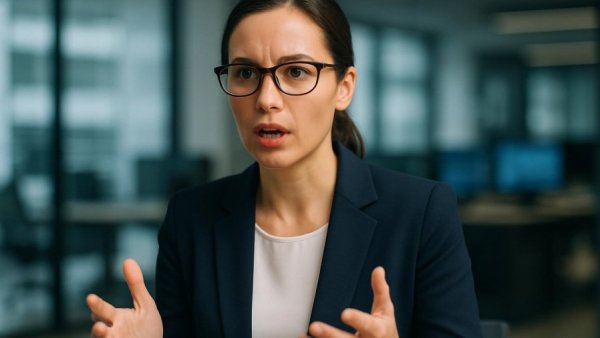 Professional woman discussing investment strategies in a business setting.