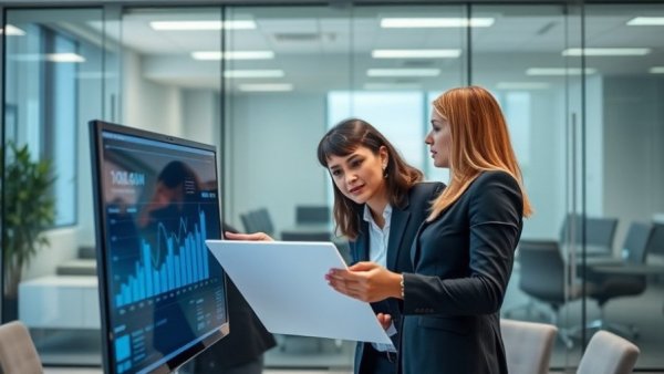 Business professionals discussing Capital Governance Framework in modern office setting.