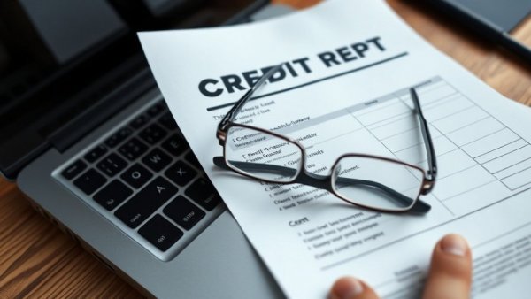 Close-up of a credit report on a desk, highlighting business credit scores.