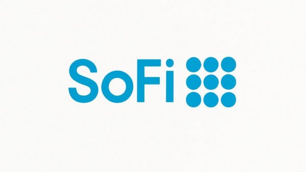 Minimalistic SoFi logo in vibrant blue for SoFi stock price target.