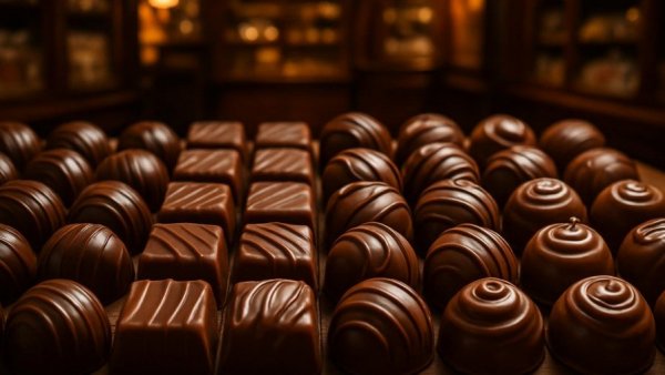 Assorted chocolates in a candy store, highlighting the closure of a 141-year-old candy store.