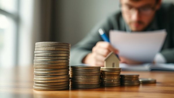 Stacked coins and house model on desk, representing best hard money lenders.