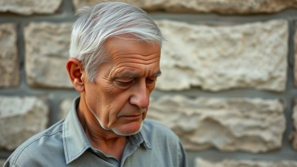 Leadership Crisis in Labour Party: Thoughtful man looking down.