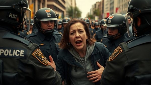 Tense arrest scene during protests for Renee Good.