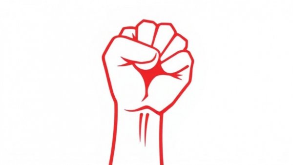 Red fist symbol representing protest associated with SAVE Act Filibuster.