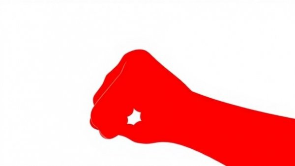 Abstract red hand on white background symbolizing press freedom concerns