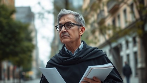 Mature person holding documents outdoors, discussing cisgender term controversy.