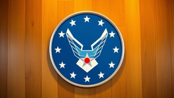 US Air Force emblem against wooden wall representing trans rights news.