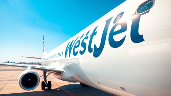 WestJet airplane on tarmac as flights to U.S. cities are suspended