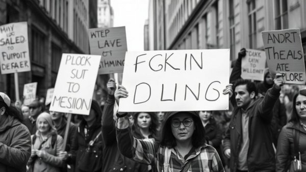 Activists protesting against oppression in historic setting.