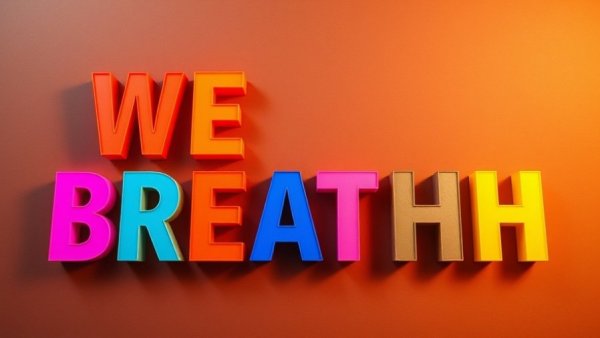 Vibrant WE BREATHE text supports Fund LGBTQ+ Organizations.