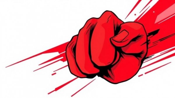 Abstract red fist symbolizing unity and strength, Need for State AI Laws.