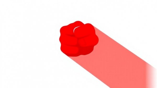 Abstract red fist symbol, connected to Trump Break with Epstein