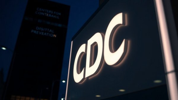 CDC sign at night symbolizing public health funding issues.