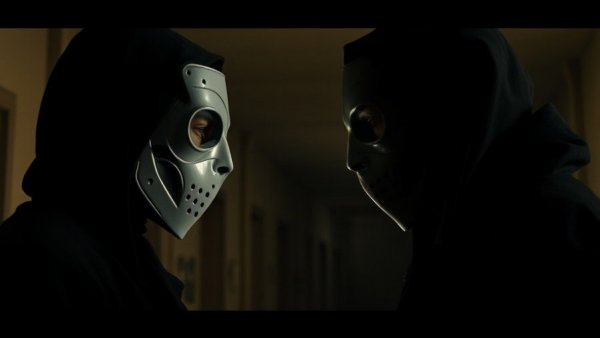 Dramatic BatJokes confrontation in a dimly lit room.