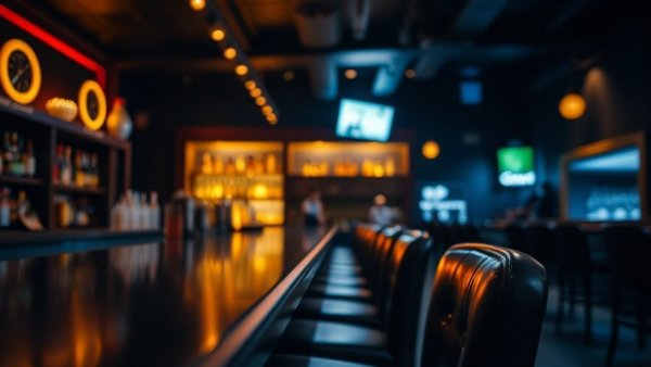 Empty bar stools in a dimly lit bar, suggesting closure.