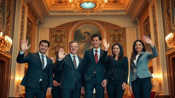 People in formal attire at event, ICE violence rise.