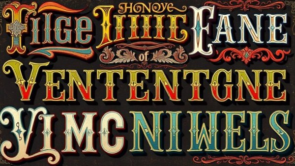 Graphic design services near me showcasing a vintage font bundle with elegant typography.