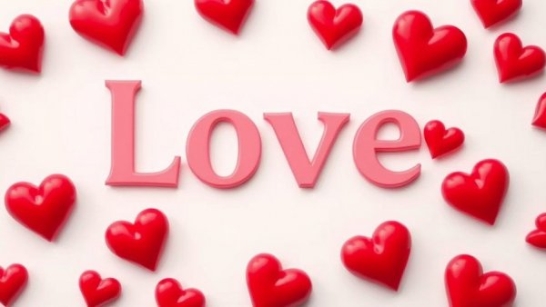 Stylized 'love fonts' design with heart motifs for graphic design.