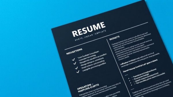 Bold modern resume template design on a blue background.