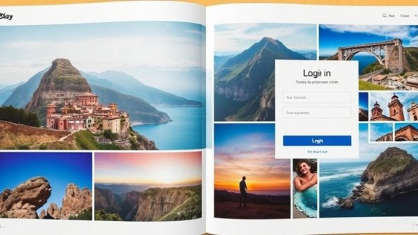 Interactive digital catalog with travel images and form overlay, create interactive catalogs.