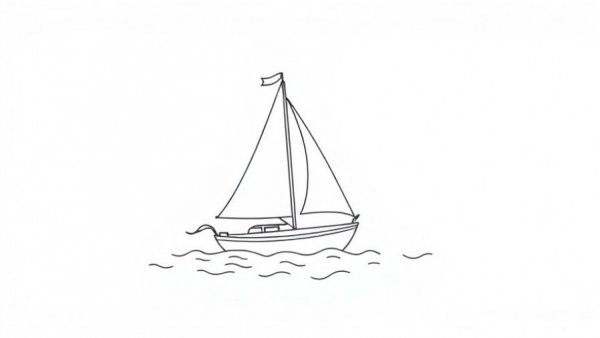 Minimalist sailboat logo design, created using AI Logo Design Tools