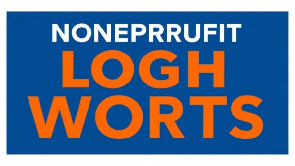 Bold graphic with text highlighting logo trends for nonprofits in 2026.