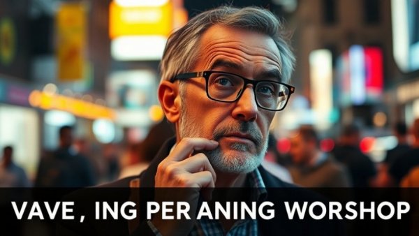 Personal branding workshop promo with mature man in glasses.