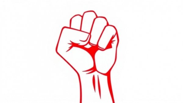 Abstract red power fist symbolizing corporate power and affordability crisis