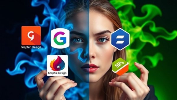 Graphic design services near me: comparing design software logos.