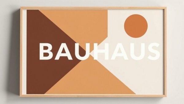 Cultural awareness in graphic design: Bauhaus poster with geometric shapes.