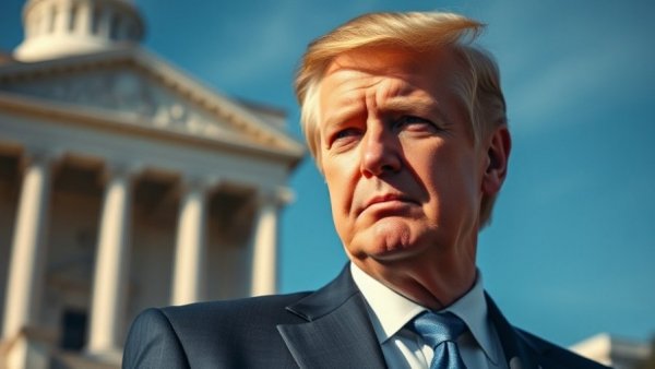Politician in suit and tie with thoughtful expression.