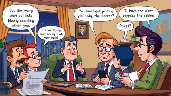 Cartoon discussing Spanberger hamberder mix-up in a humorous office scene.