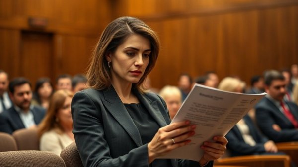 Woman in professional hearing discussing surgeon general qualifications.