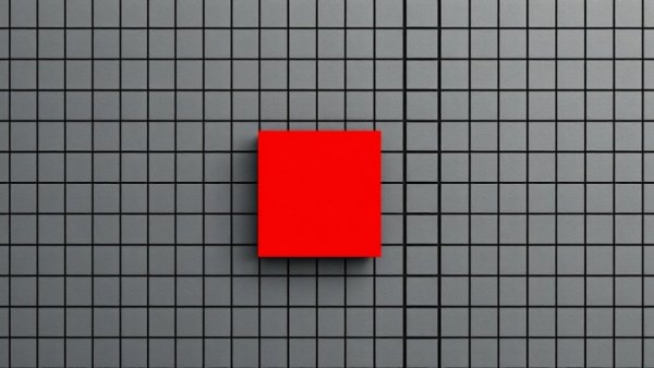 Bold red square on gray pattern, graphic design services near me.