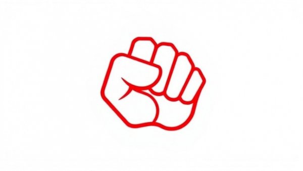 Bold red fist symbol of unity and strength, Iran War Powers Vote theme.
