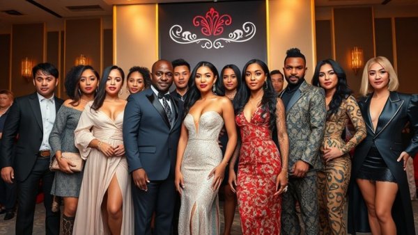 Stylish individuals at an event, showcasing diverse fashion related to understanding voguing and noguing.