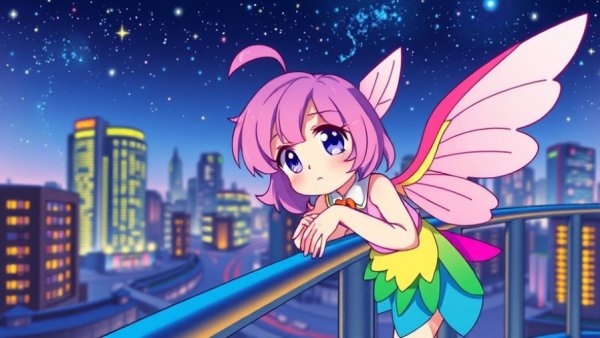 Vibrant animation design trends featuring a cartoon character with wings.