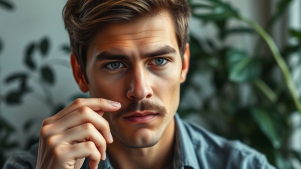 Man takes pill indoors with plant background, symbolizing Florida HIV/AIDS funding cuts.
