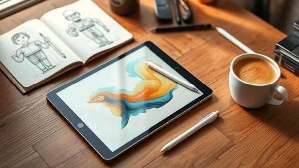 Sleek iPad Air with stylus on desk, showcasing artistic design, iPad Air deals.