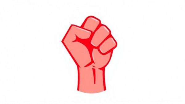 Stylized red fist symbol representing unity; Friendly takeover of Cuba theme.