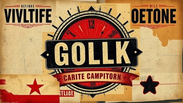 Collage with grunge effects in graphic design, bold typography.