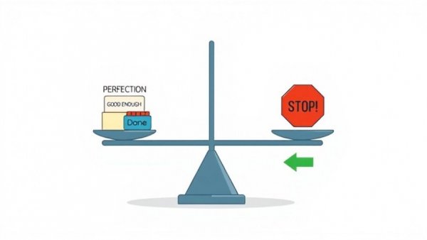 Balance between perfection and good enough, when to stop designing concept.