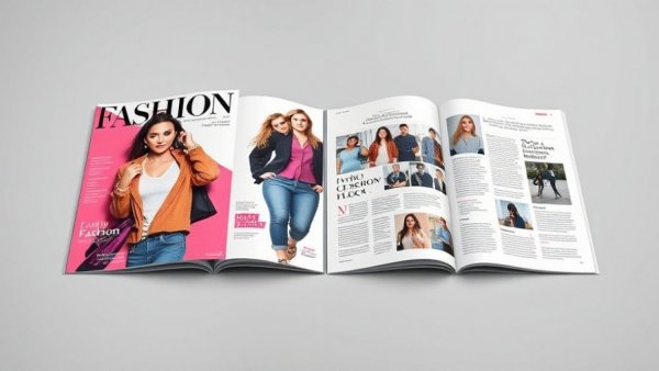 Modern magazine layout design with stylish fashion cover.