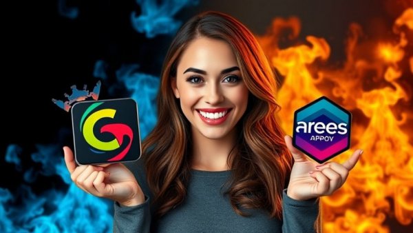 Graphic design software comparison by a young woman.